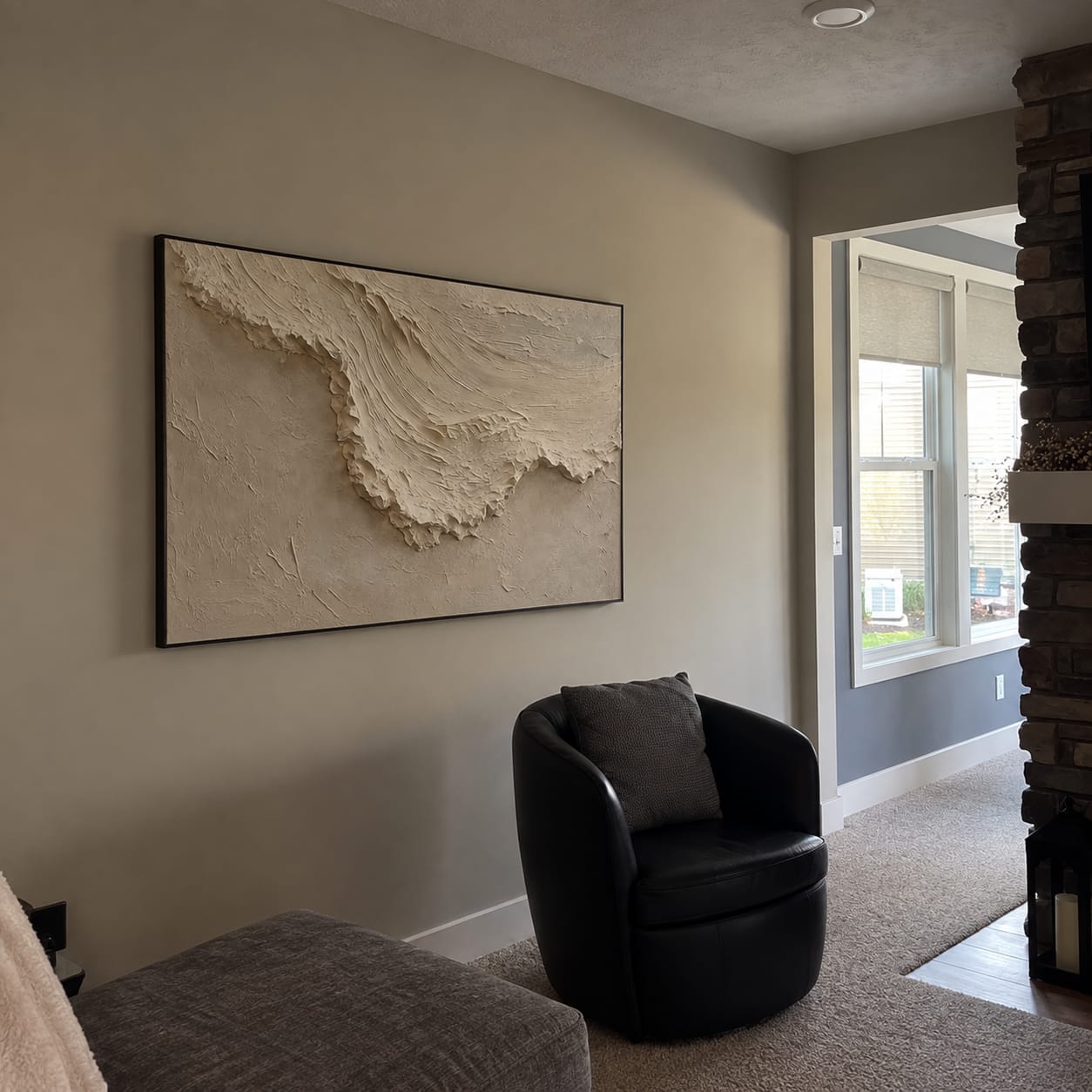 Customer photo review of Abstract Ocean And Sky Textured Wall Art #OS134