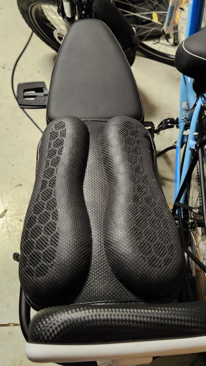 Customer photo review of Motorcycle Gel Seat Pad Shock Absorption for Long Distance Rides