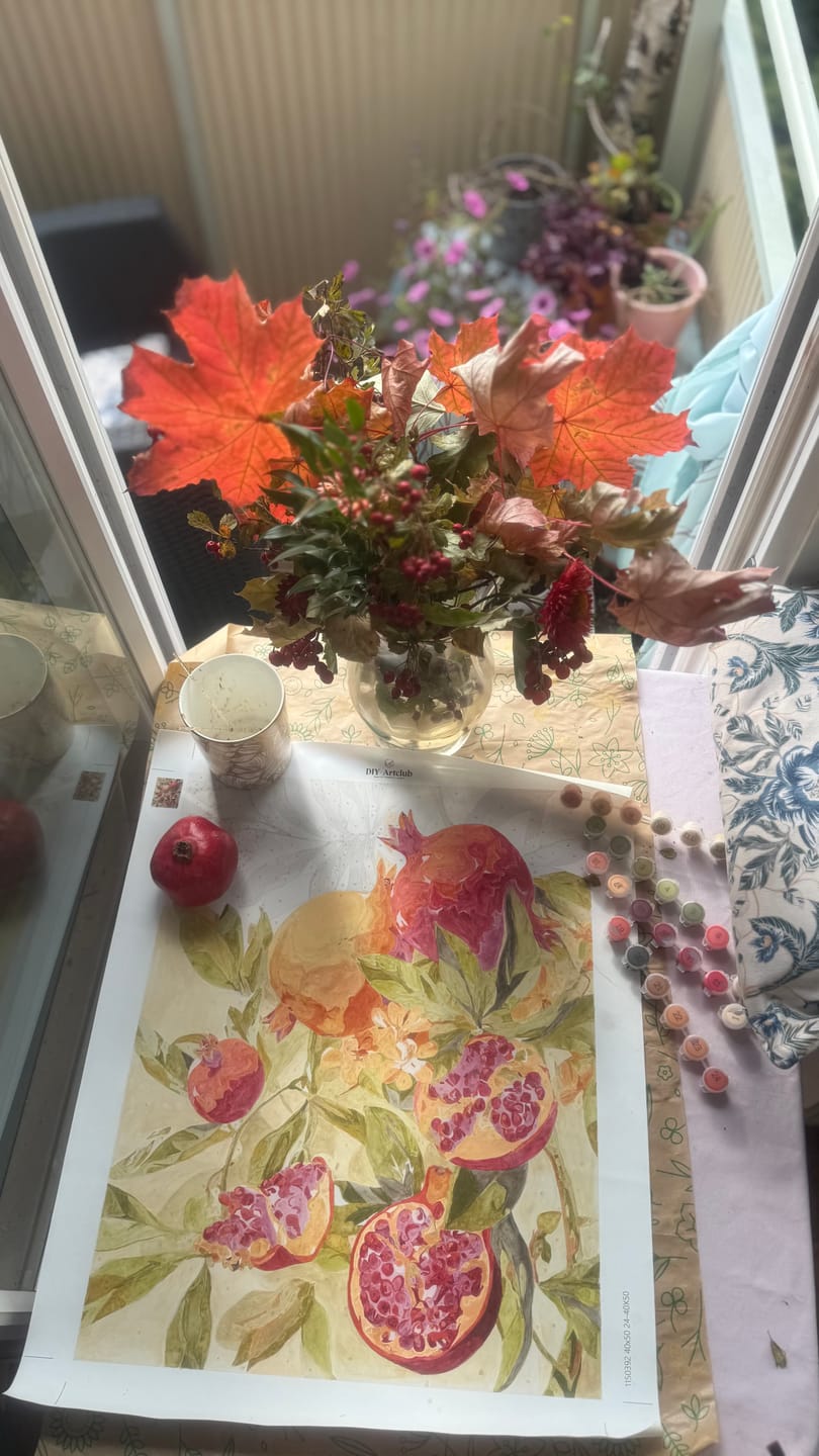 Customer photo review of Blooming pomegranates | Paint by Number