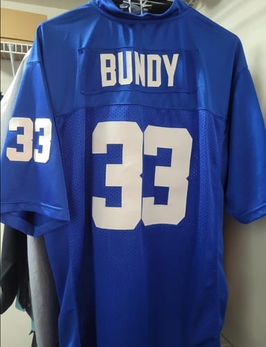 Customer photo review of Custom Royal Authentic Football Jersey with White and Black Lettering