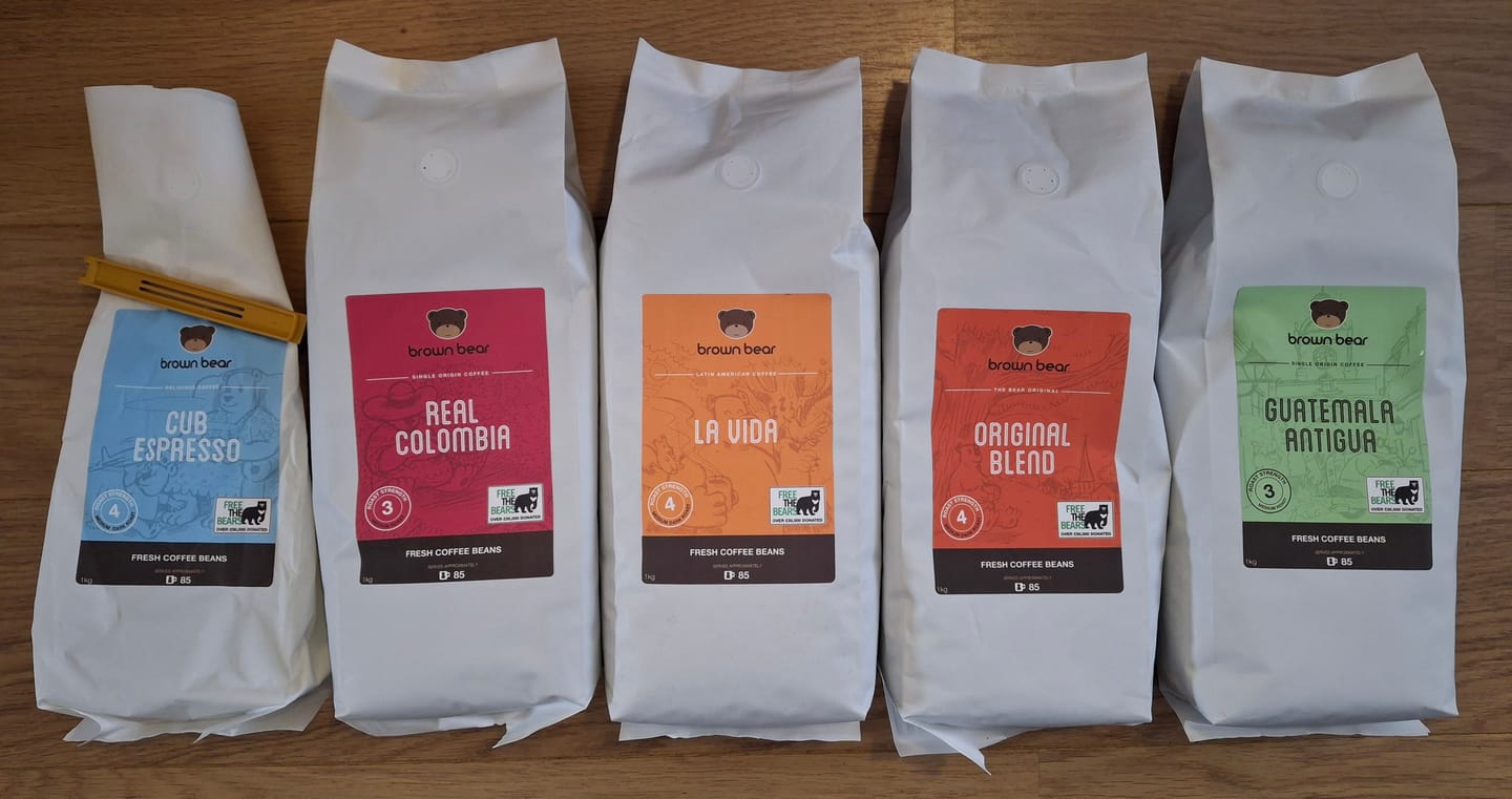 Customer photo review of Medium Dark Roast Coffee - Cub Espresso - Strength 4