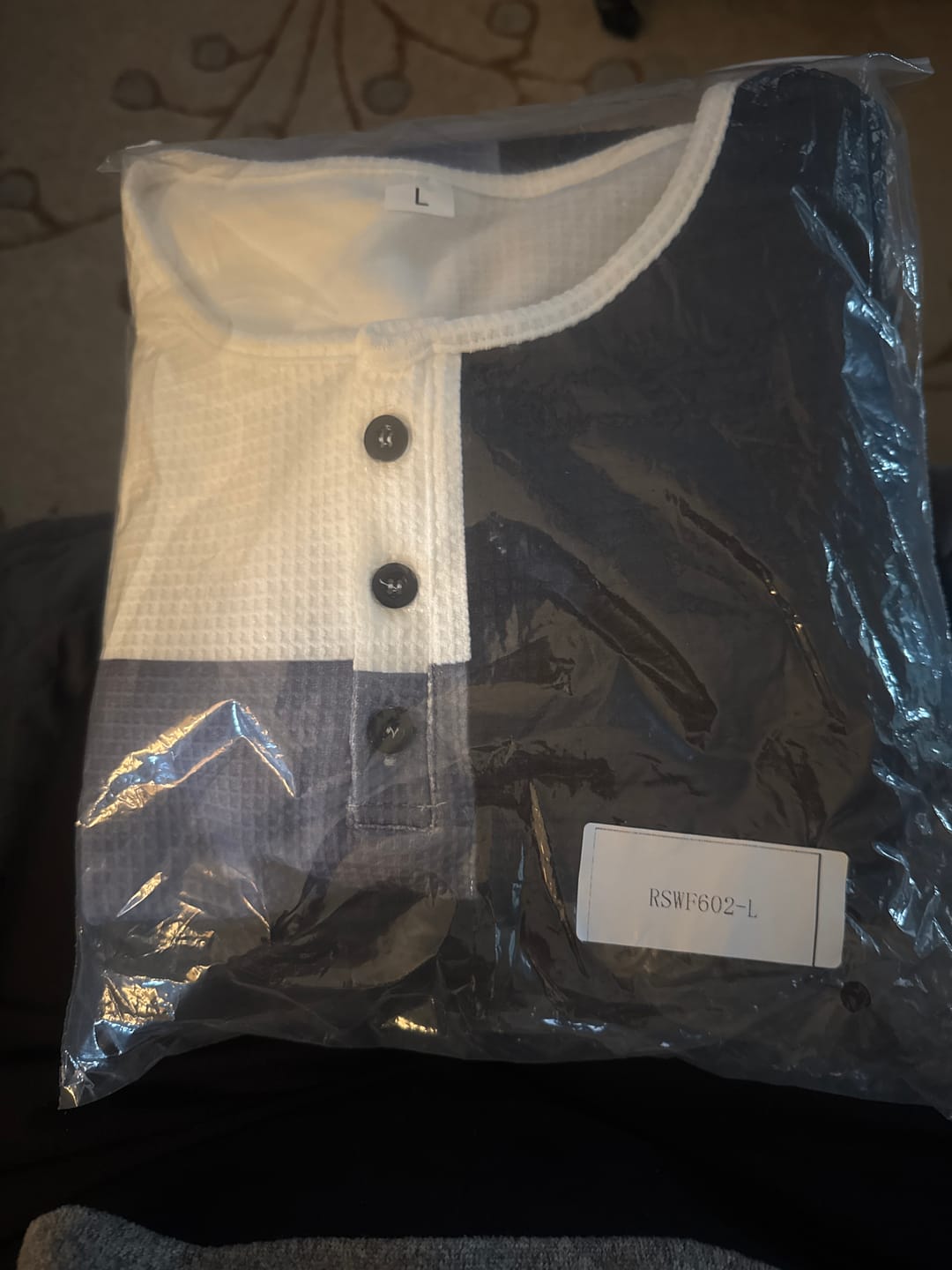 Customer photo review of Casual Striped Waffle Sweatshirt