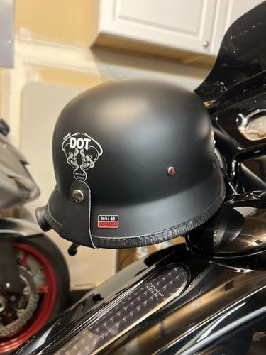 Customer photo review of German Style Mayan Half Helmet - Matte Black