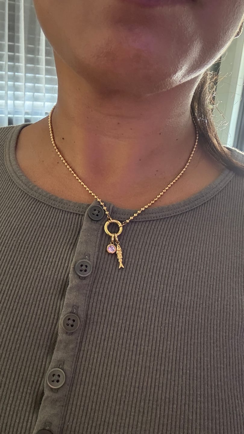 Customer photo review of Ball Chain Charm Necklace