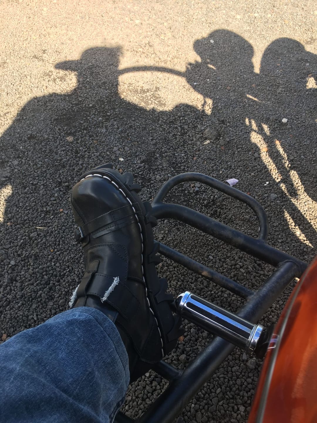 Customer photo review of Leather Skull Boots Gothic Punk