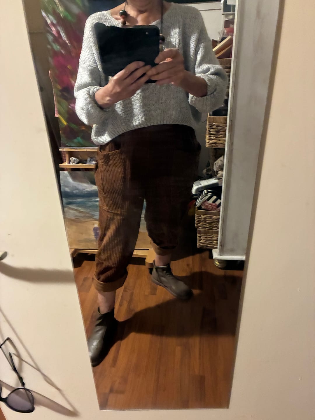 Customer photo review of Plus Size Spring Retro Corduroy Solid Color Harem Pants