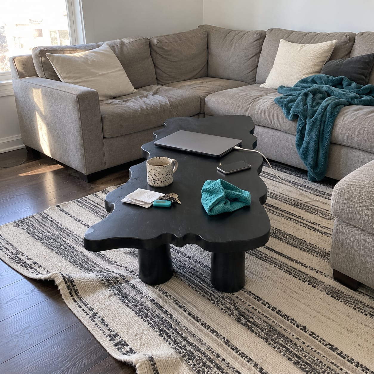 Customer photo review of Live Edge Coffee Table Organic Shape – Natural Wood Center Table for Living Room