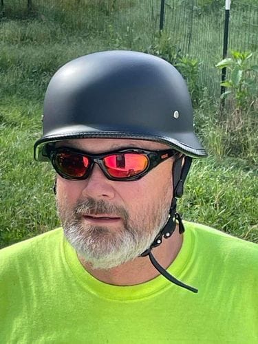 Customer photo review of German Style Mayan Half Helmet - Matte Black