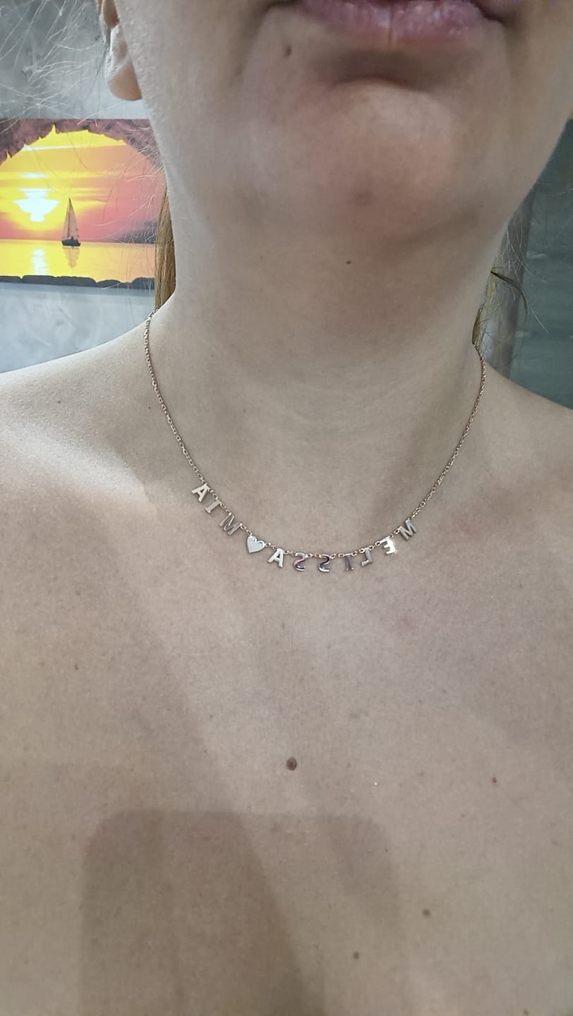 Customer photo review of Collana MINI LETTERS BASIC