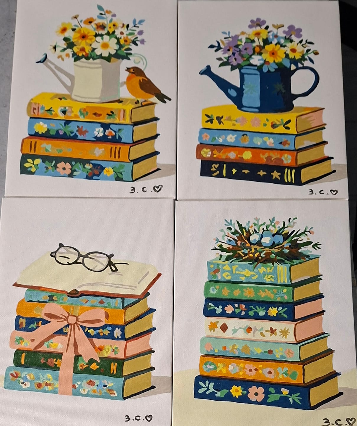 Customer photo review of Mini Peinture par numéros 15x20cm (6 pièces) - Pétales et Pages