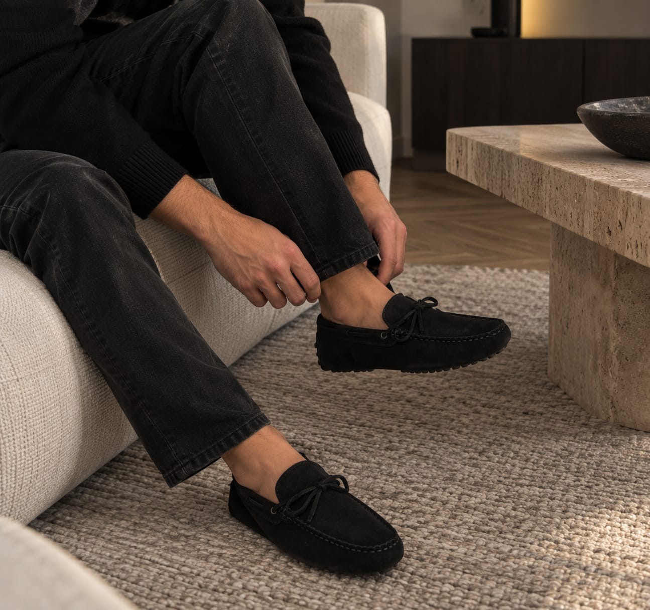 Customer photo review of Men's Suede Driving Shoes