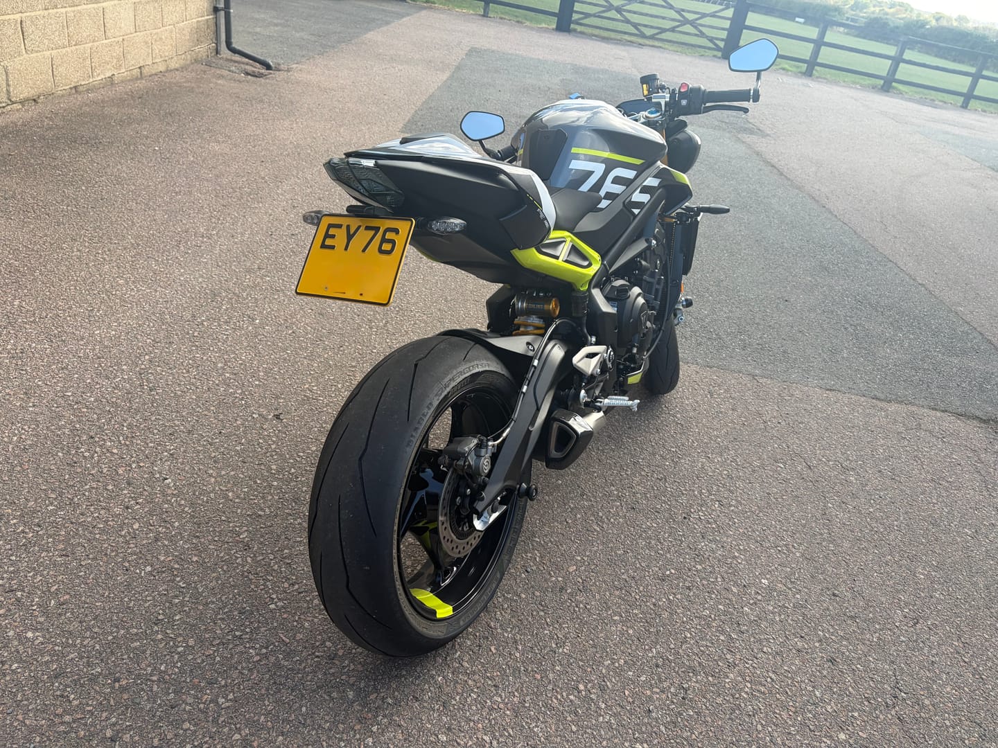 Customer photo review of Yellow Metal Pressed 7.5 × 6 Motorbike Number Plate