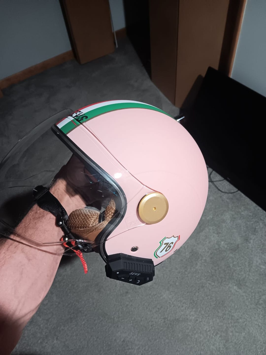 Customer photo review of RetroRide Smart Bluetooth Open-Face Motorcycle Helmet with Dual Sun Visors