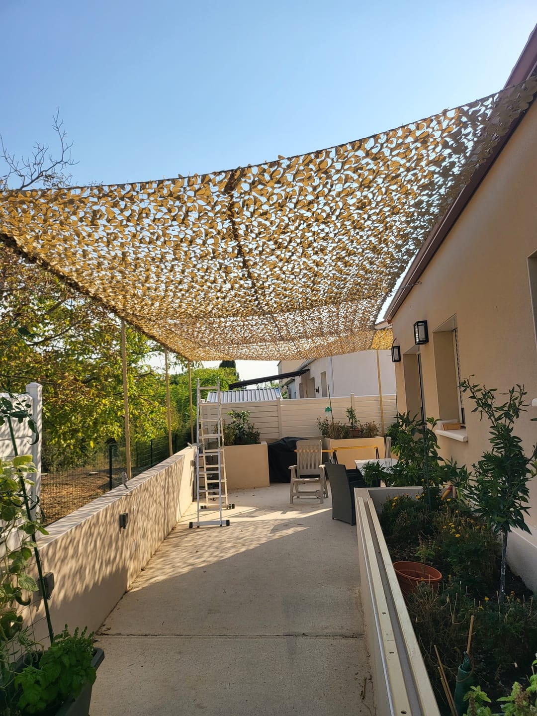 Customer photo review of Voile d'ombrage camouflage sable