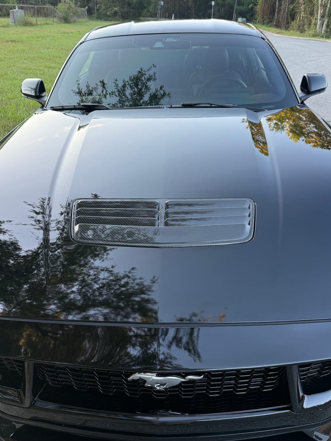 Customer photo review of OEM-Style Direct Replacement Carbon Fiber Hood Vent for 2024+ Ford Mustang