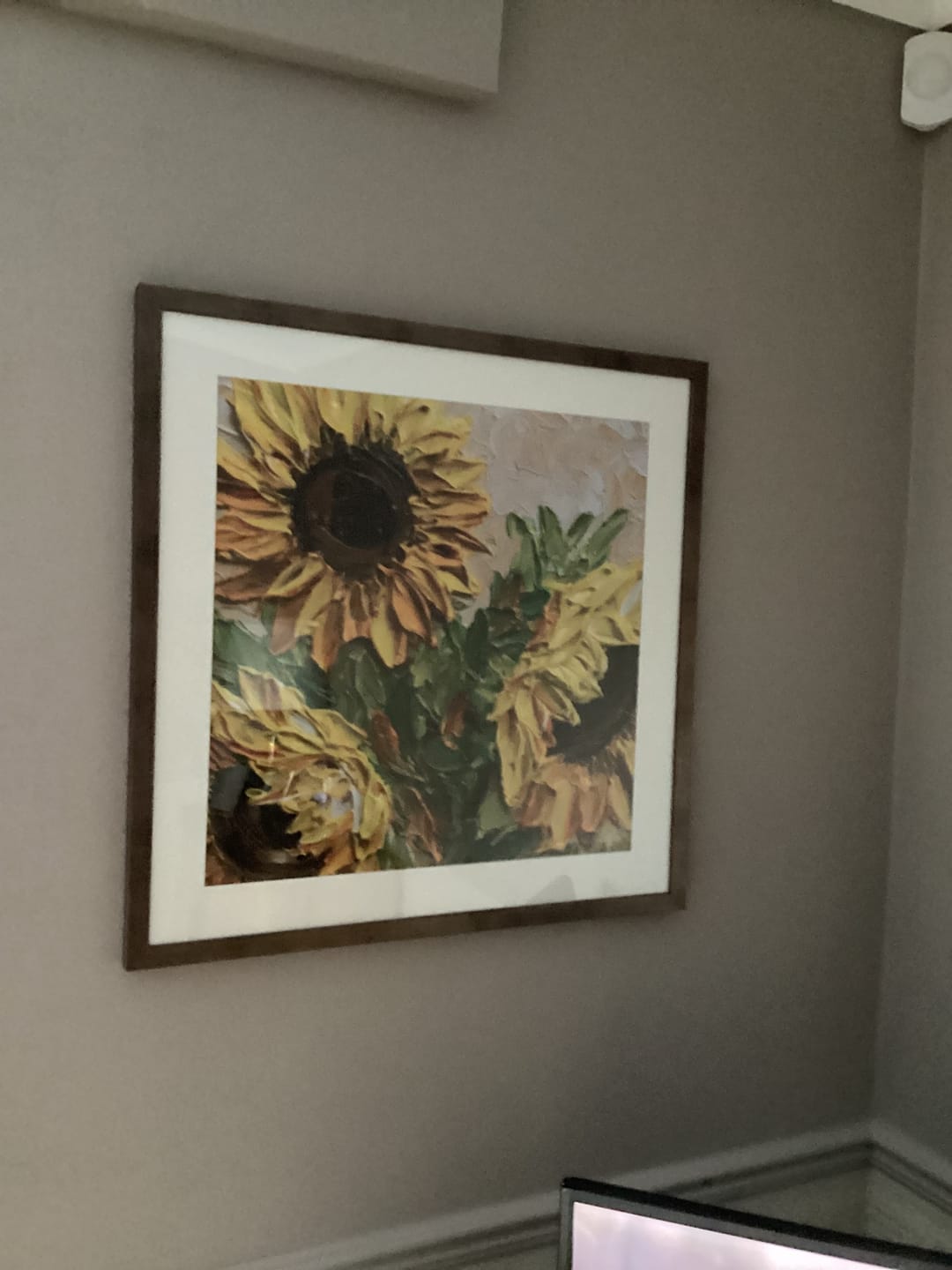 Customer photo review of Sunflowers Warmth Square Art Print