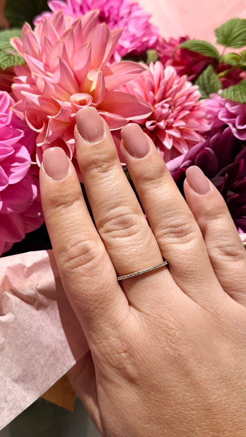 Customer photo review of Peach Sorbet Dipping Powder