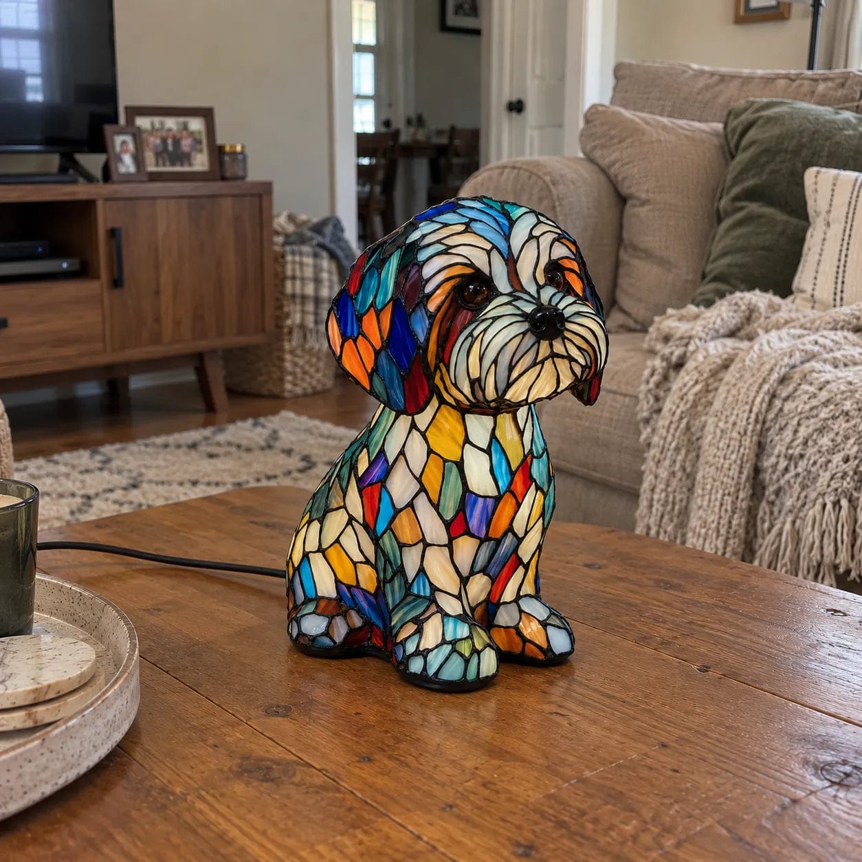 Customer photo review of Luminous dog - handmade lamp that makes hearts shine