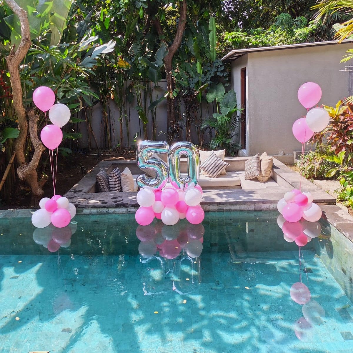 Customer photo review of 🎈 Pool Balloon Decoration Setup