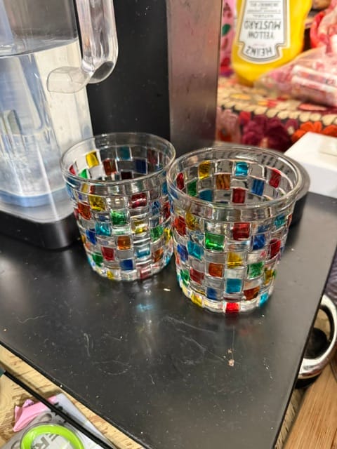 Customer photo review of Tessera Hand-Painted Mosaic Glass