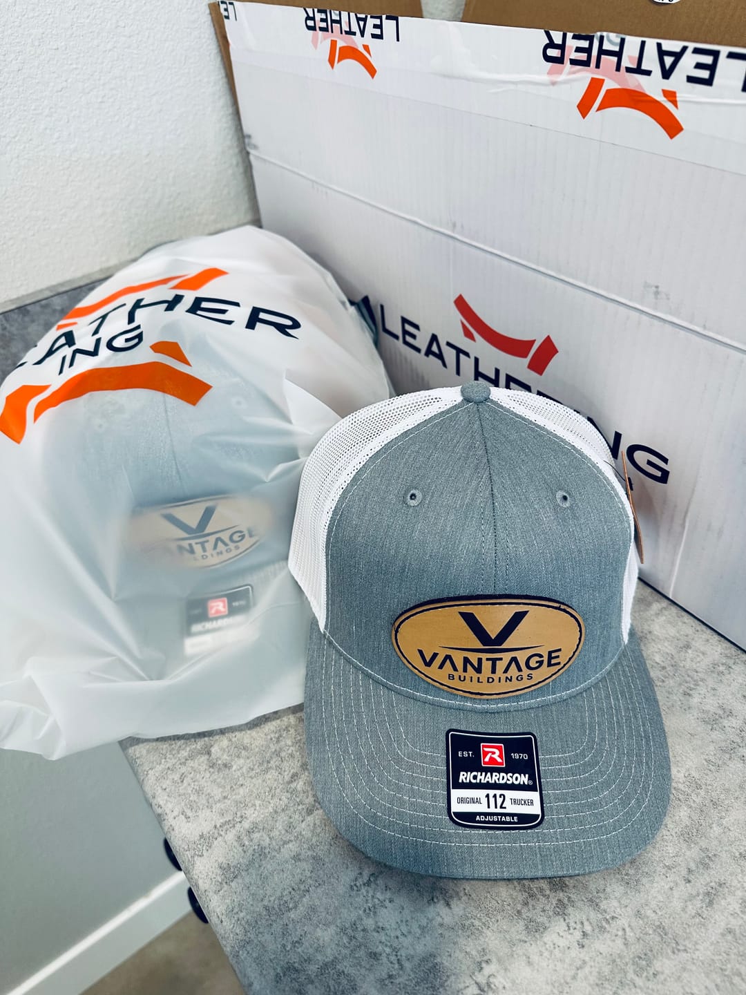 Customer photo review of Richardson 112 Custom Leather Patch Hats