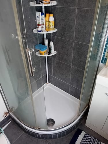 Customer photo review of 800 x 800 Quadrant Stone Shower Tray