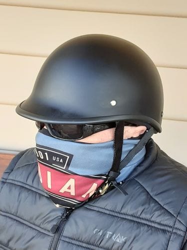 Customer photo review of Smallest Polo SOA  Half Helmet - Matte Black