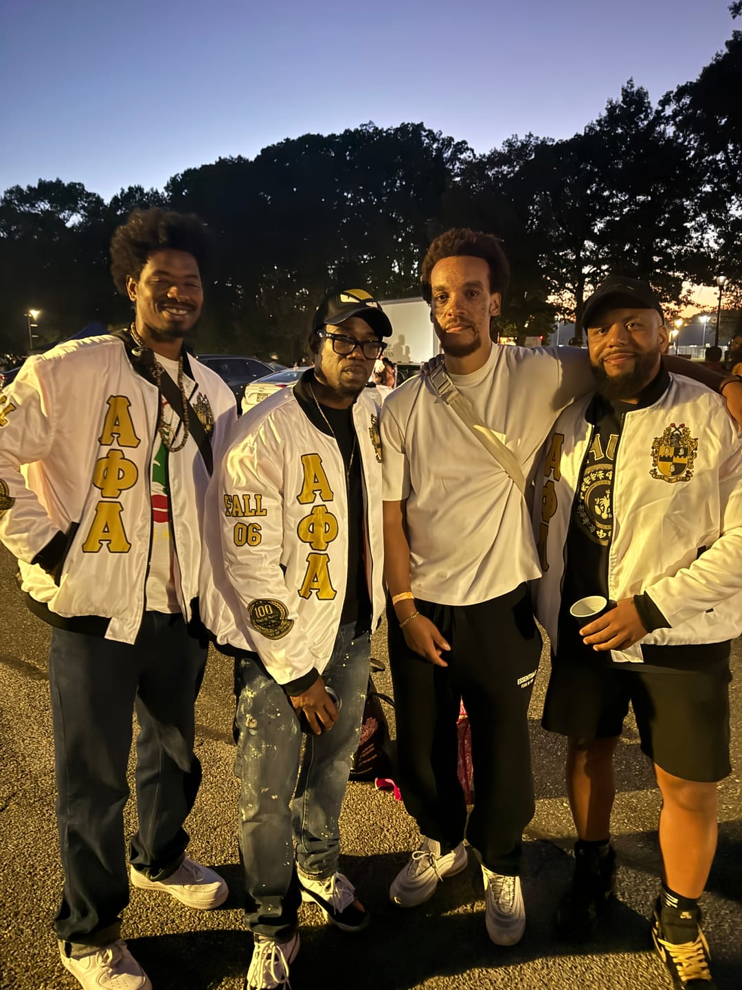 Customer photo review of Personalized Alpha Phi Alpha Bomber Jacket and Hockey Jersey Isaiah Valentine Version (9 items)