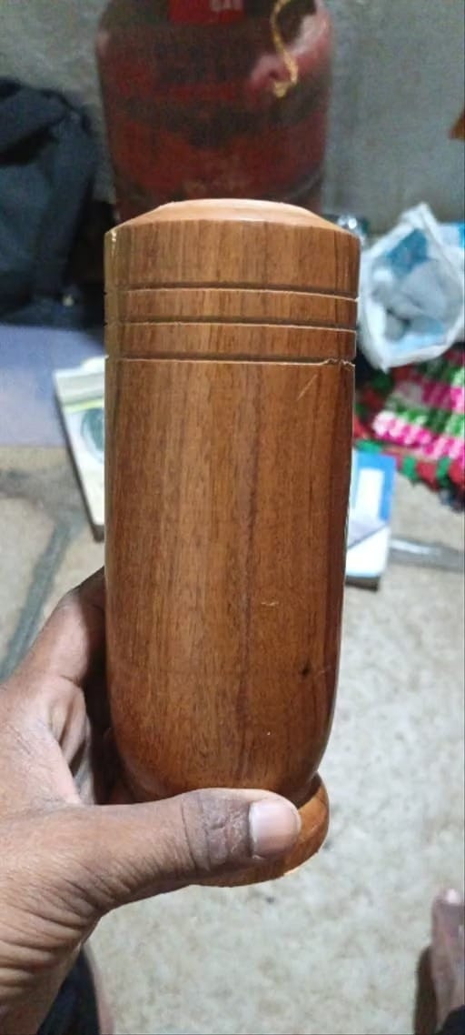 Customer photo review of Vijaysar Wooden Glass (100 ml) for Diabetes & Sugar Control for Daily Wellness