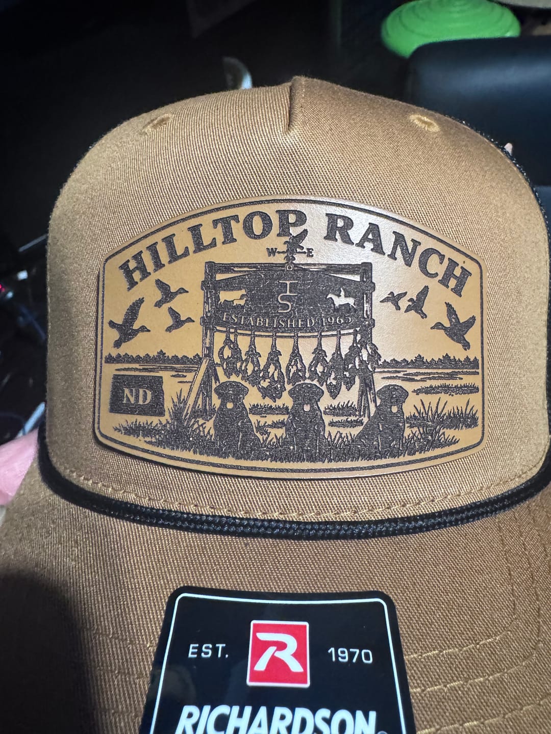 Customer photo review of (12 Pack) Custom Leather Patch Hats