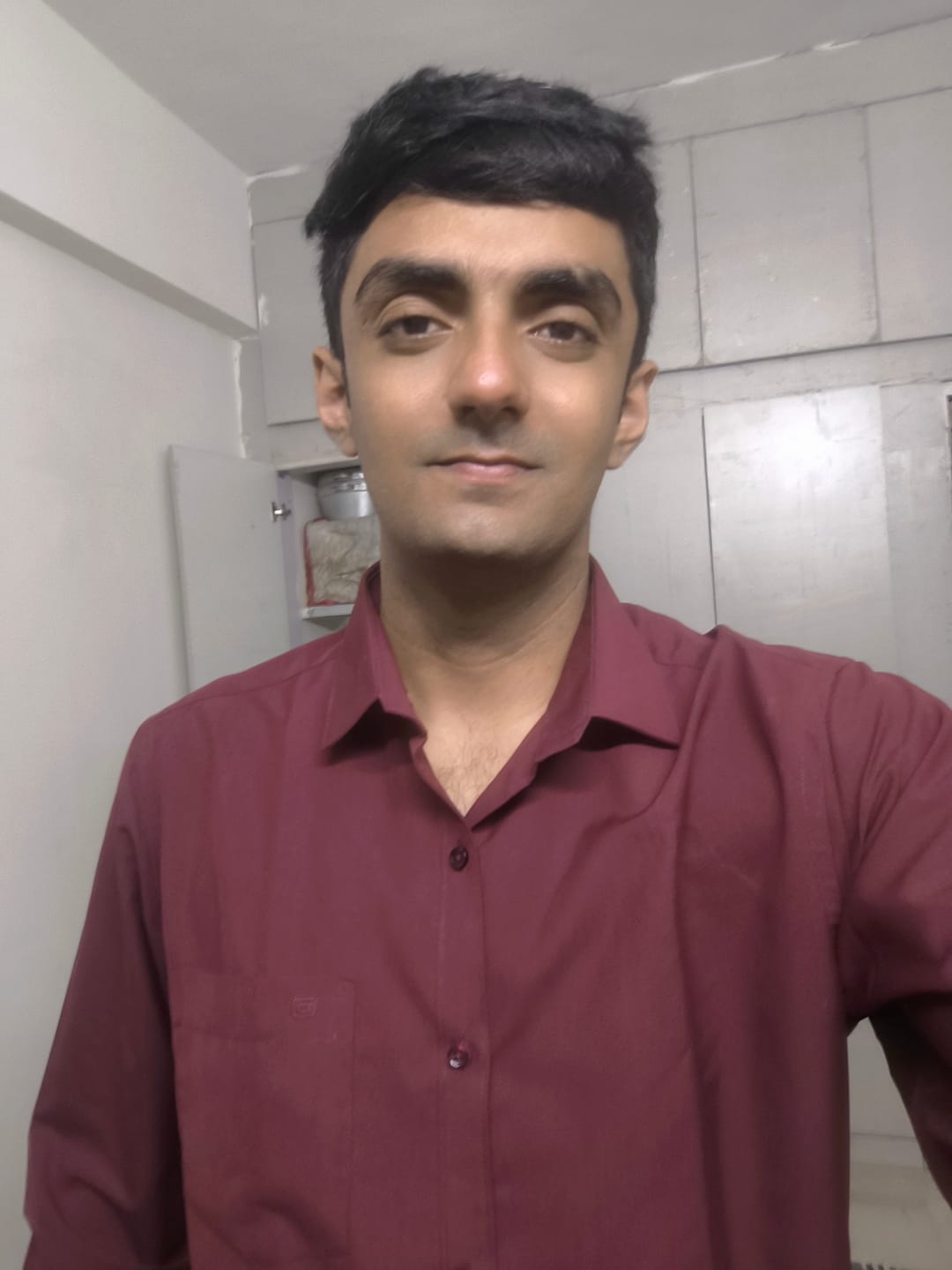 Customer photo review of Denmark - Maroon Formal Shirts for Men | Ariser