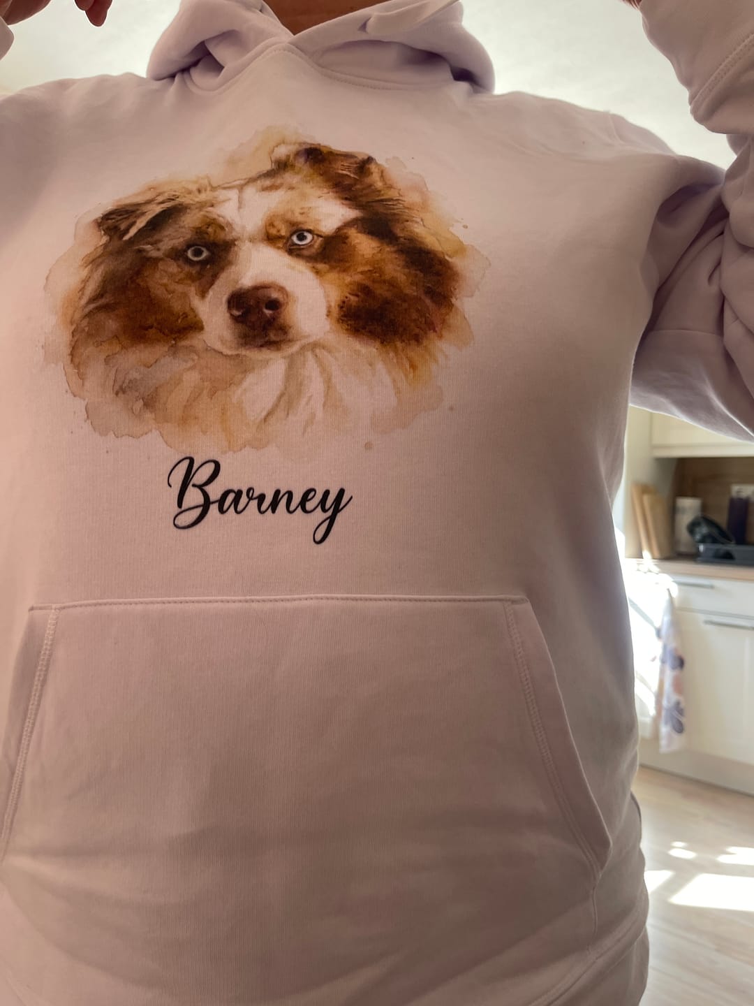 Customer photo review of Hoodie mit Aquarell-Tierportrait