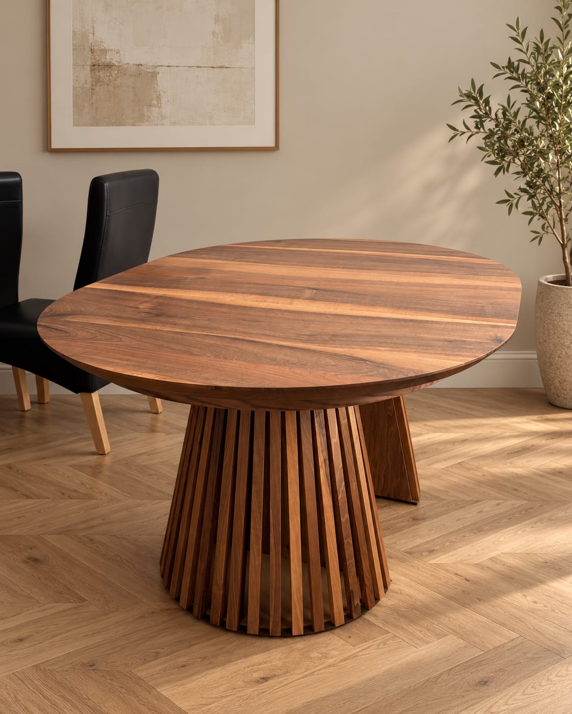 Customer photo review of Vivien Extendable Round Dining Table in Dark Walnut