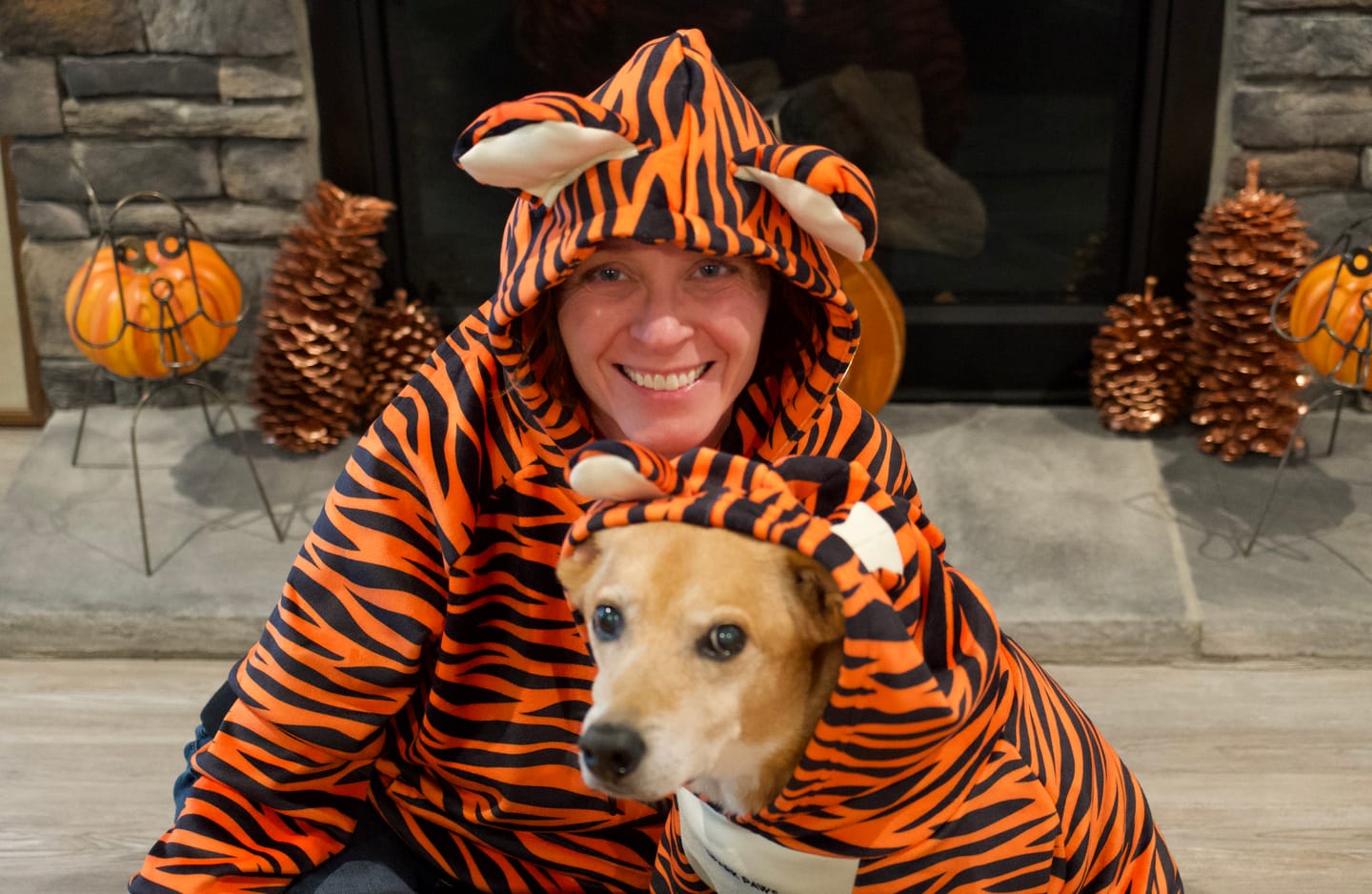 Customer photo review of Halloween Human Hoodie - Tiger