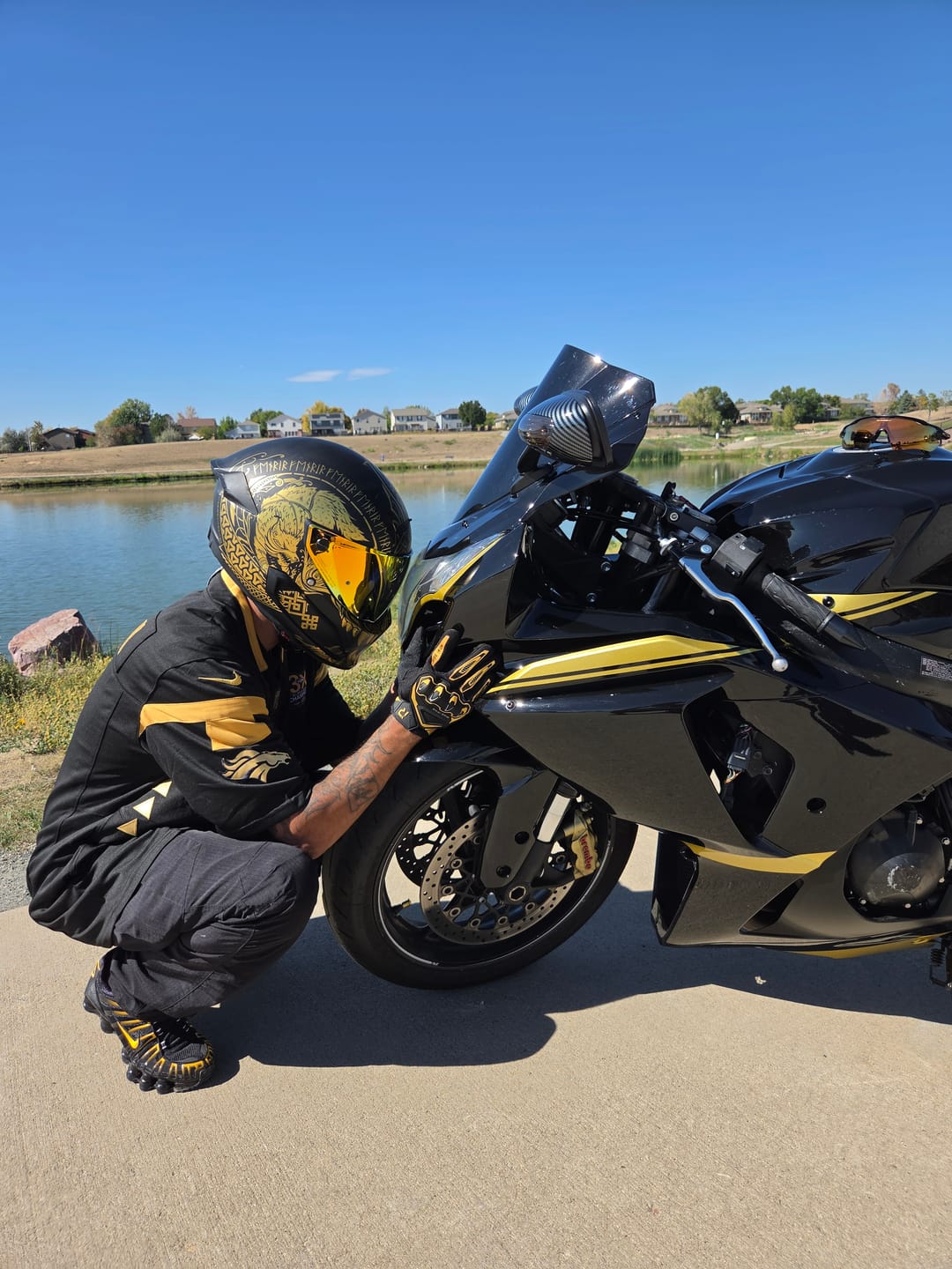 Customer photo review of RIDEIRON Summer Urban Air Motorcycle Riding Gloves | MG7006