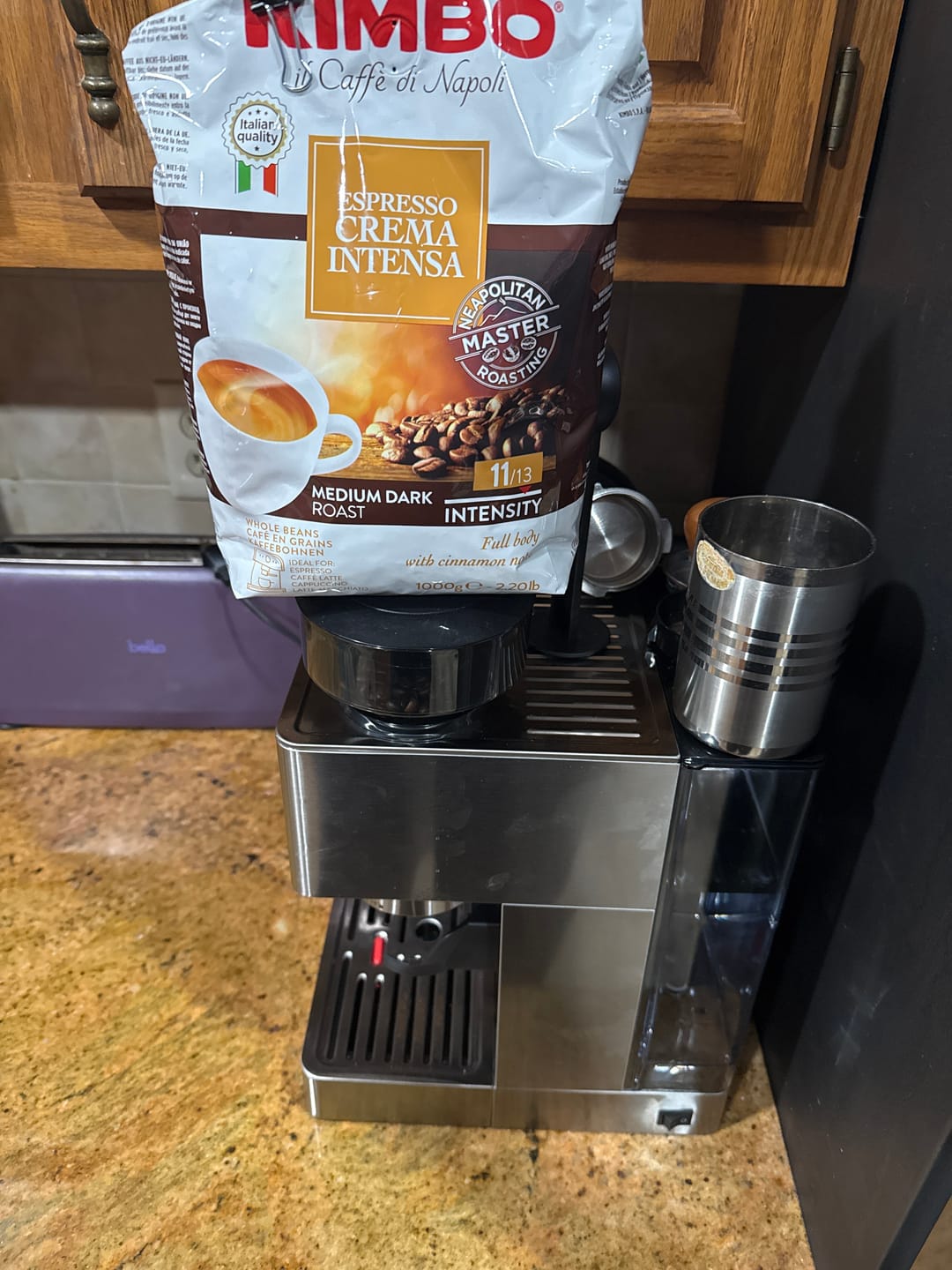 Customer photo review of Crema Intensa - Whole Bean Coffee 2.2lb Bag