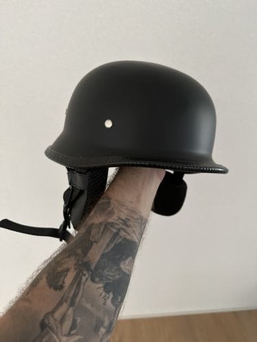 Customer photo review of German Style Mayan Half Helmet - Matte Black