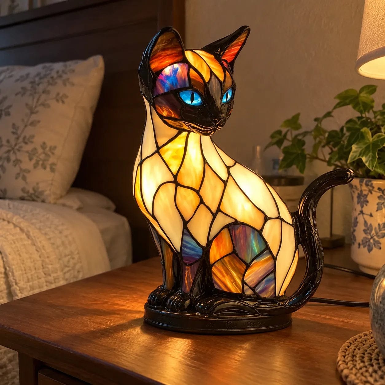 Customer photo review of Luna luminous cat 2026 - handmade lamp that makes hearts shine
