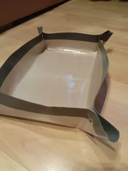 Customer photo review of Leakproof Baking Mat That Snaps Into a Tray