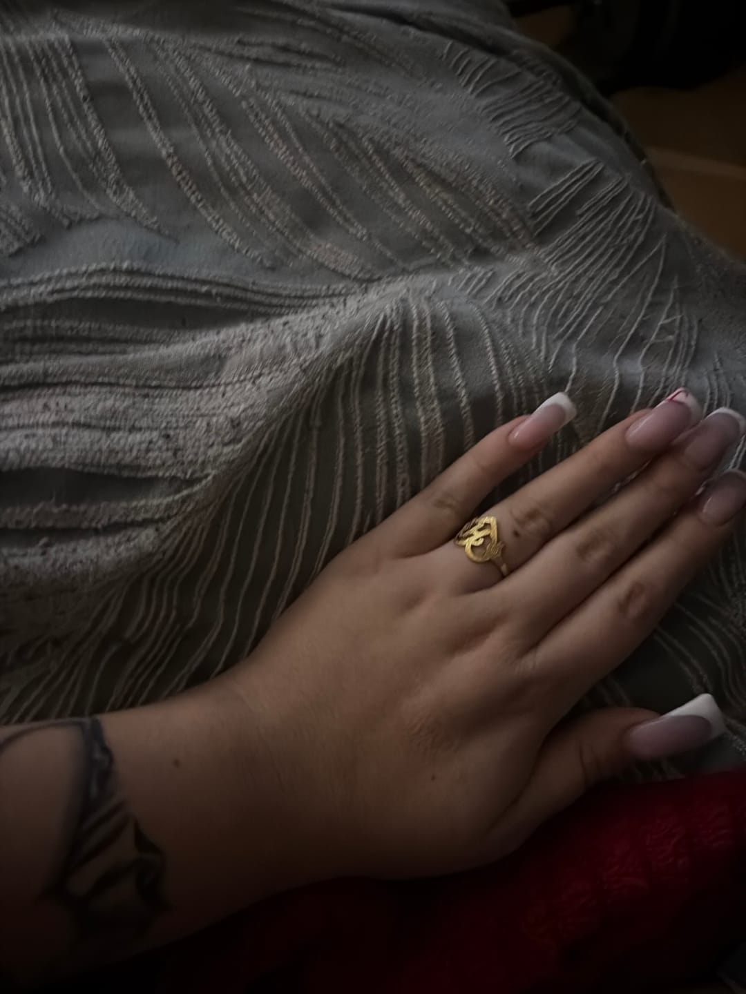 Customer photo review of Heart Initial Ring