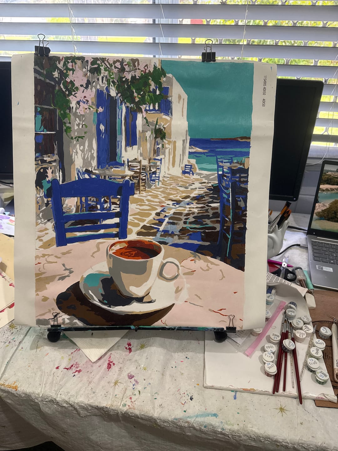 Customer photo review of Greek Coffee | Paint by Number