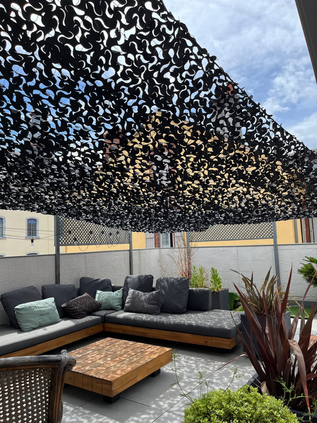 Customer photo review of Voile d'ombrage camouflage noir