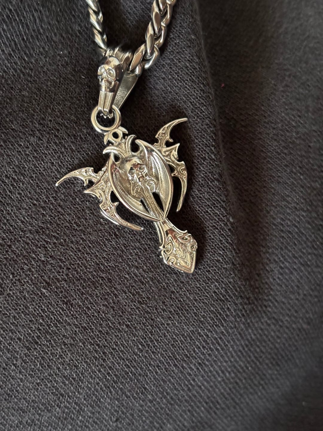 Customer photo review of TRIBAL CROSS PENDANT