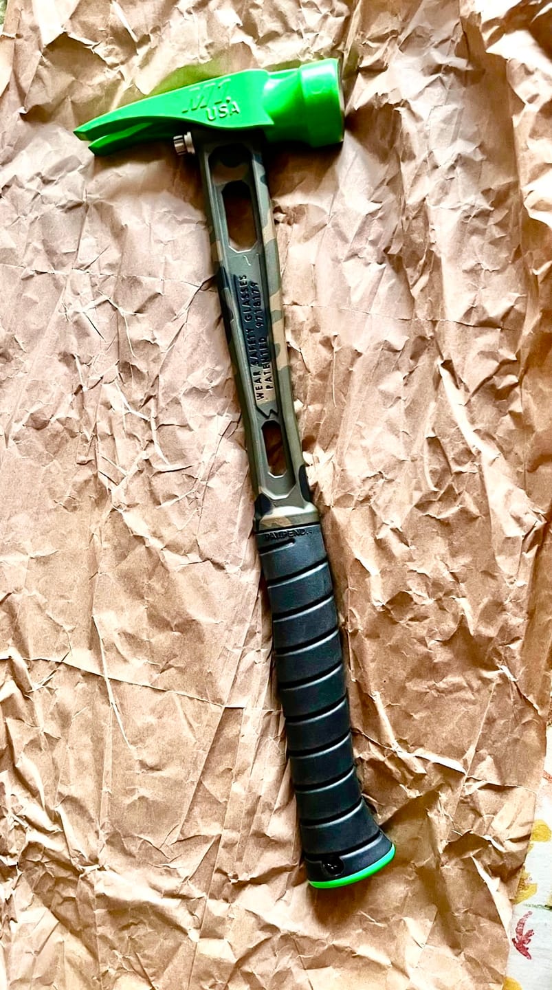 Customer photo review of Martinez Tools x TF | M1 15oz Black Pink Camo Titanium Hammer