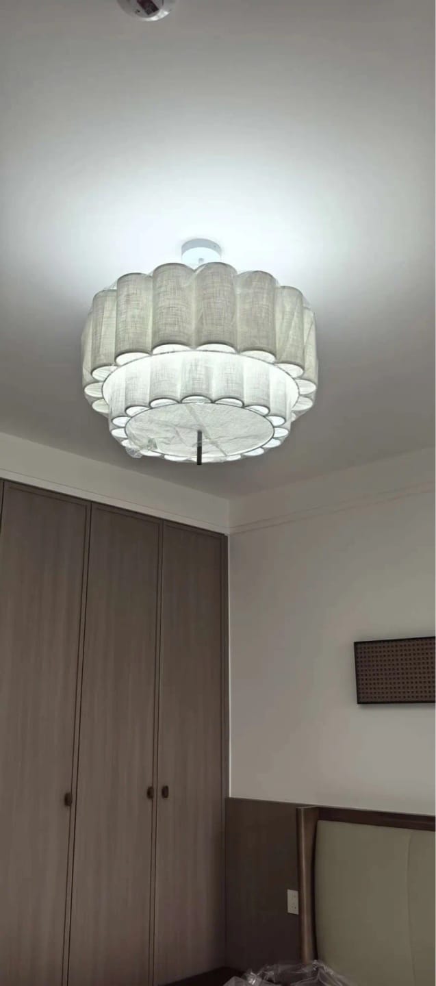 Customer photo review of Ceiling Light, Fluted Fabric Shade, 45 to 65 cm Wide