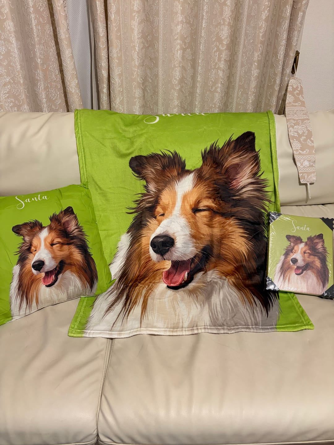 Customer photo review of Petcanva©オーダーメイド ペット似顔絵【3点セット】