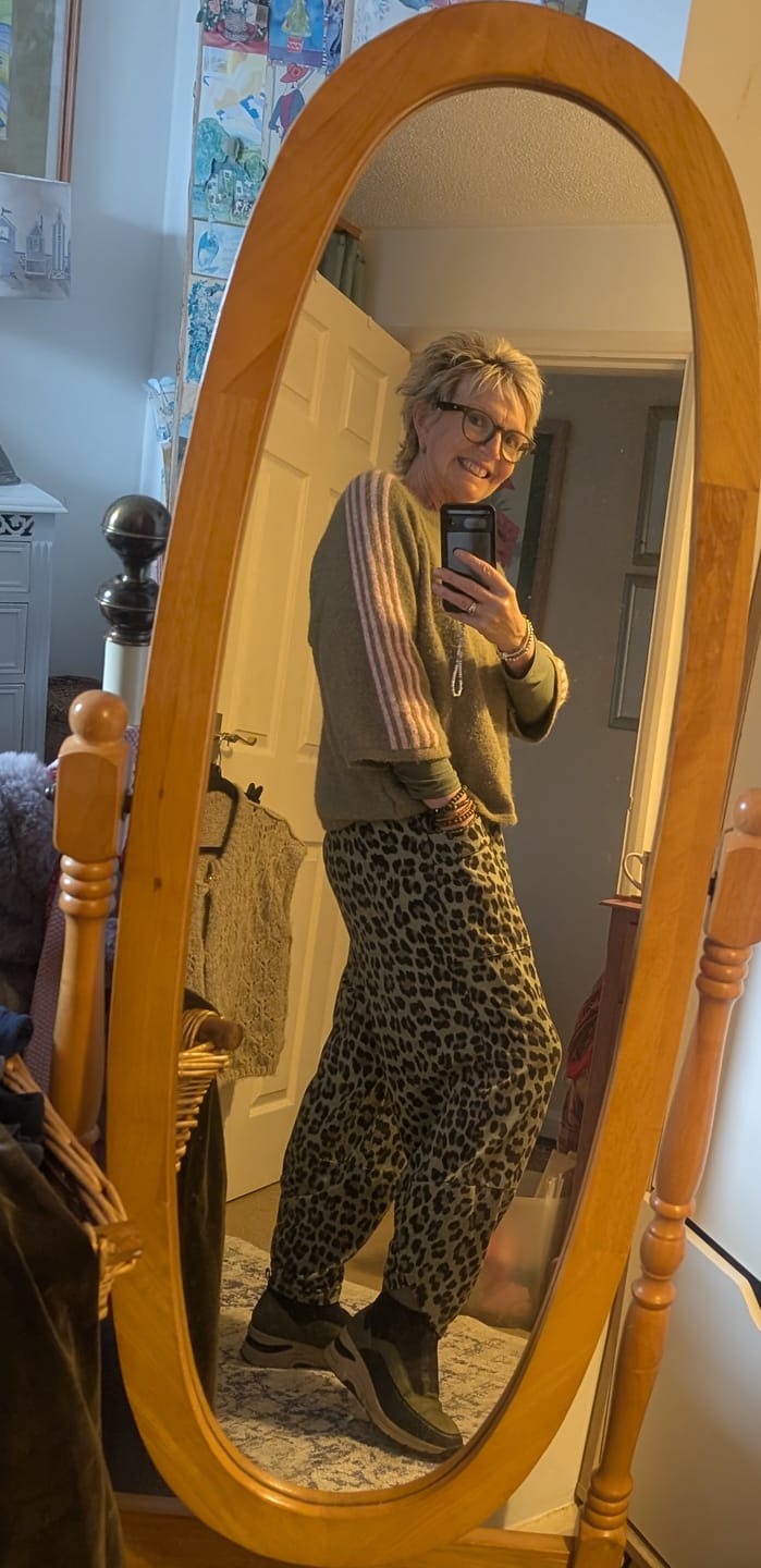Customer photo review of Iconic Stripe Sleeve Knit