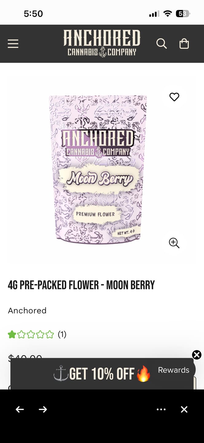 Customer photo review of 4g Pre-Packed Flower - Moon Berry