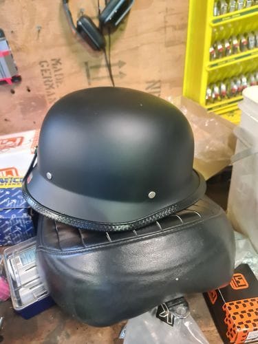 Customer photo review of German Style Mayan Half Helmet - Matte Black