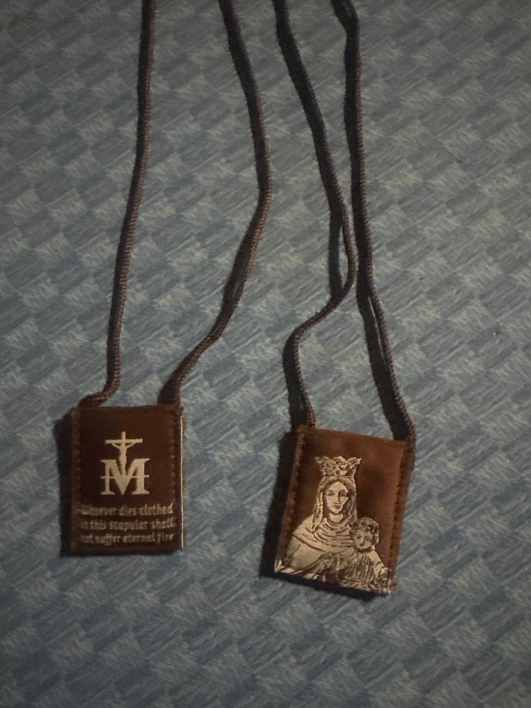 Customer photo review of OLMC Promise | Our Lady of Mt. Carmel Premium Brown Scapular